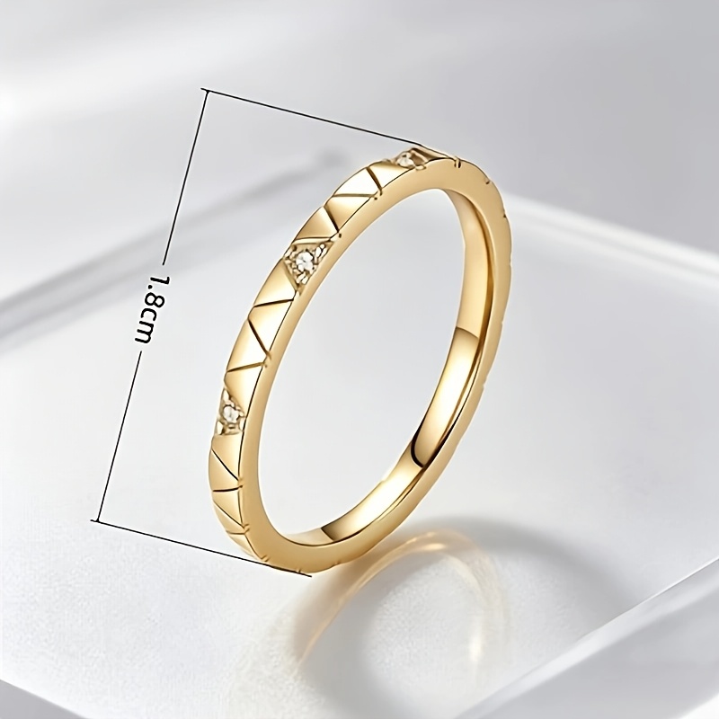 Women's 18K Gold Plated Geometric Triangle Cut Ring, Stylish